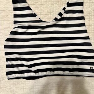 Albion Monochrome Striped Swim Top